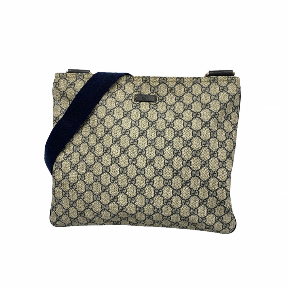 Gucci Shoulder Bag GG Supreme Navy Blue Silver Hardware